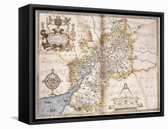 Gloucester(Shire), 1579-Christopher Saxton-Framed Premier Image Canvas