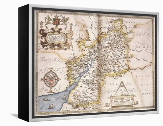 Gloucester(Shire), 1579-Christopher Saxton-Framed Premier Image Canvas