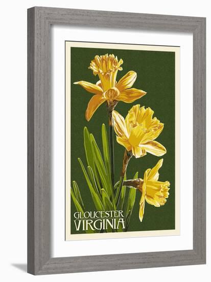 Gloucester, Virginia - Daffodil-Lantern Press-Framed Art Print