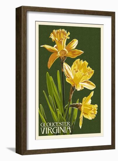 Gloucester, Virginia - Daffodil-Lantern Press-Framed Art Print