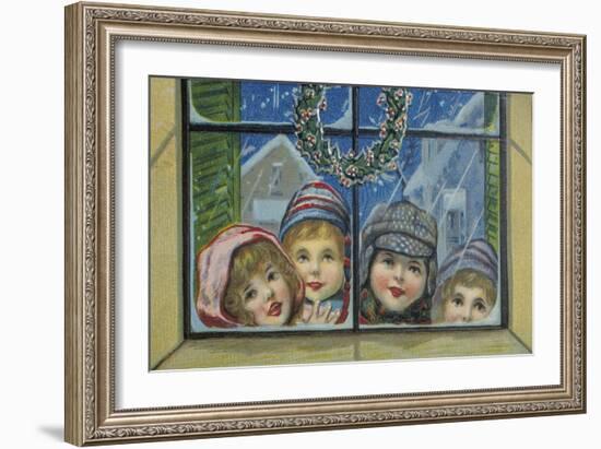 Glowing Christmas Faces-null-Framed Giclee Print