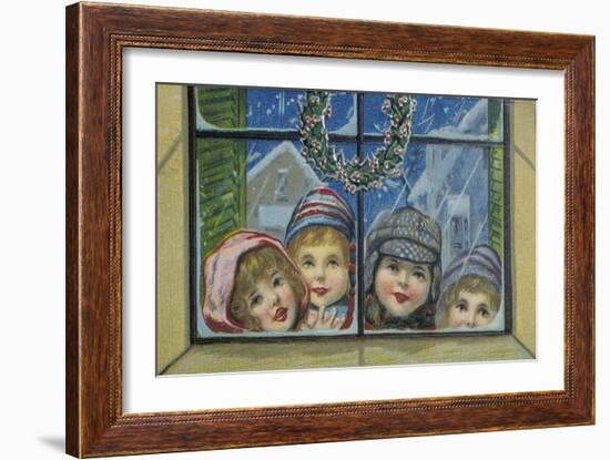 Glowing Christmas Faces-null-Framed Giclee Print