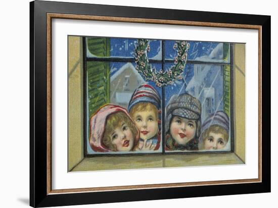 Glowing Christmas Faces-null-Framed Giclee Print