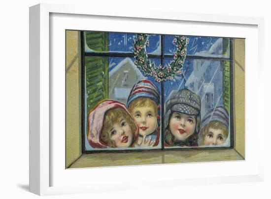 Glowing Christmas Faces-null-Framed Giclee Print