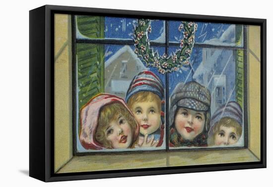 Glowing Christmas Faces-null-Framed Premier Image Canvas