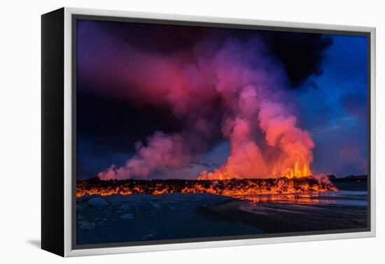 Glowing Lava, Eruption at the Holuhraun Fissure, Bardarbunga Volcano, Iceland-Ragnar Th Sigurdsson-Framed Premier Image Canvas