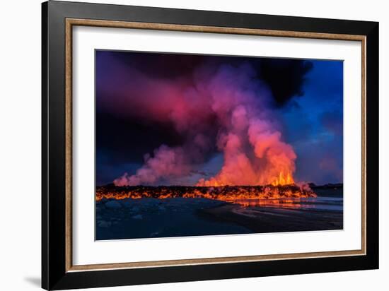 Glowing Lava, Eruption at the Holuhraun Fissure, Bardarbunga Volcano, Iceland-Ragnar Th Sigurdsson-Framed Photographic Print
