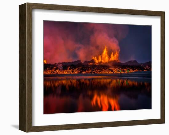 Glowing Lava from the Eruption at the Holuhraun Fissure, Near the Bardarbunga Volcano, Iceland-null-Framed Photographic Print
