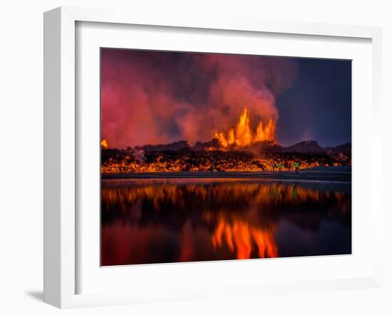 Glowing Lava from the Eruption at the Holuhraun Fissure, Near the Bardarbunga Volcano, Iceland-null-Framed Photographic Print