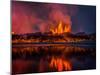 Glowing Lava from the Eruption at the Holuhraun Fissure, Near the Bardarbunga Volcano, Iceland-null-Mounted Photographic Print