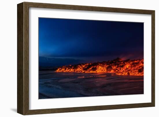 Glowing Lava from the Eruption at the Holuhraun Fissure, Near the Bardarbunga Volcano-null-Framed Photographic Print