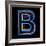 Glowing Letter B Isolated On Black Background-Andriy Zholudyev-Framed Art Print