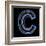 Glowing Letter C Isolated On Black Background-Andriy Zholudyev-Framed Art Print