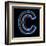 Glowing Letter C Isolated On Black Background-Andriy Zholudyev-Framed Art Print