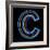 Glowing Letter C Isolated On Black Background-Andriy Zholudyev-Framed Art Print