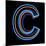 Glowing Letter C Isolated On Black Background-Andriy Zholudyev-Mounted Art Print