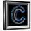 Glowing Letter C Isolated On Black Background-Andriy Zholudyev-Framed Art Print