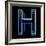 Glowing Letter H Isolated On Black Background-Andriy Zholudyev-Framed Premium Giclee Print