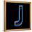 Glowing Letter J Isolated On Black Background-Andriy Zholudyev-Framed Stretched Canvas