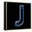 Glowing Letter J Isolated On Black Background-Andriy Zholudyev-Framed Stretched Canvas