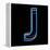 Glowing Letter J Isolated On Black Background-Andriy Zholudyev-Framed Stretched Canvas