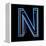 Glowing Letter N Isolated On Black Background-Andriy Zholudyev-Framed Stretched Canvas