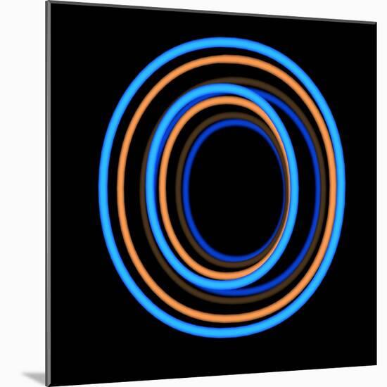 Glowing Letter O Isolated On Black Background-Andriy Zholudyev-Mounted Art Print