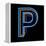 Glowing Letter P Isolated On Black Background-Andriy Zholudyev-Framed Stretched Canvas