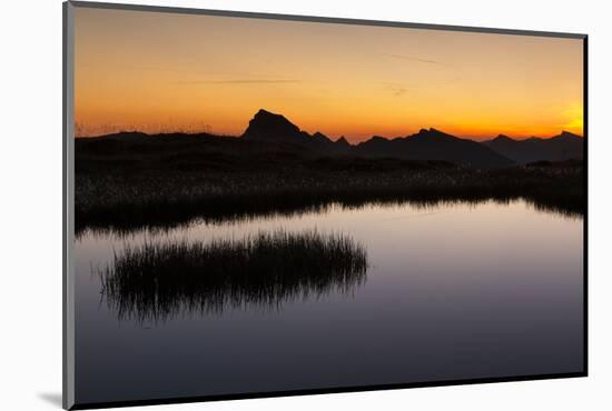 Glowing Sky, Morning Mood at a Mountain Lake, Alpenglow-Jurgen Ulmer-Mounted Photographic Print