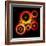 Glowing Techno Gears-Viktorus-Framed Art Print