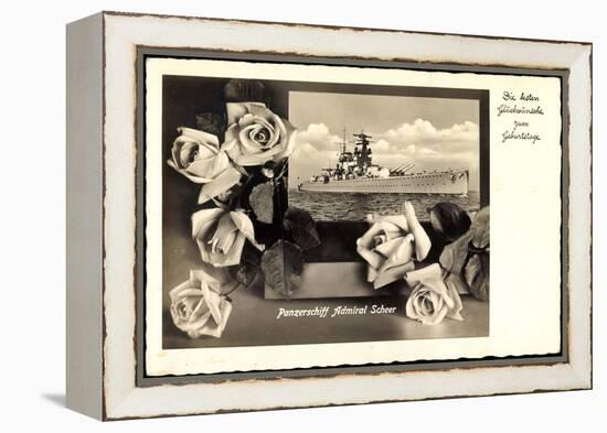 Glückwunsch Geburtstag, Panzerschiff Admiral Scheer-null-Framed Premier Image Canvas