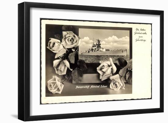 Glückwunsch Geburtstag, Panzerschiff Admiral Scheer-null-Framed Giclee Print