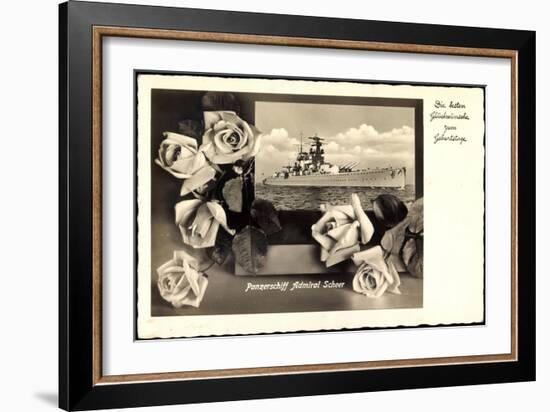 Glückwunsch Geburtstag, Panzerschiff Admiral Scheer-null-Framed Giclee Print