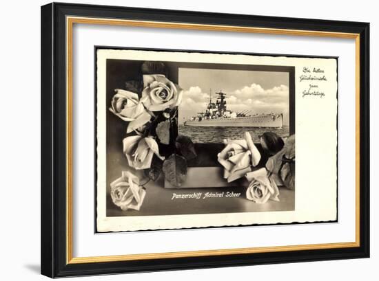 Glückwunsch Geburtstag, Panzerschiff Admiral Scheer-null-Framed Giclee Print