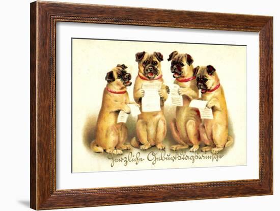 Glückwunsch Geburtstag, Vier Singende Hunde-null-Framed Giclee Print