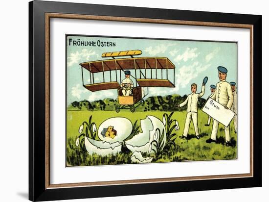 Glückwunsch Ostern, Küken Schlüpft, Flugzeug-null-Framed Giclee Print