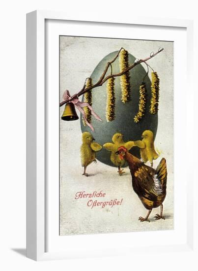 Glückwunsch Ostern, Küken Tanzen, Glock Am Ast-null-Framed Giclee Print