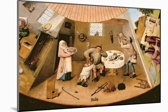 Gluttony, Detail from the Table of the Seven Deadly Sins and the Four Last Things, circa 1480-Hieronymus Bosch-Mounted Giclee Print