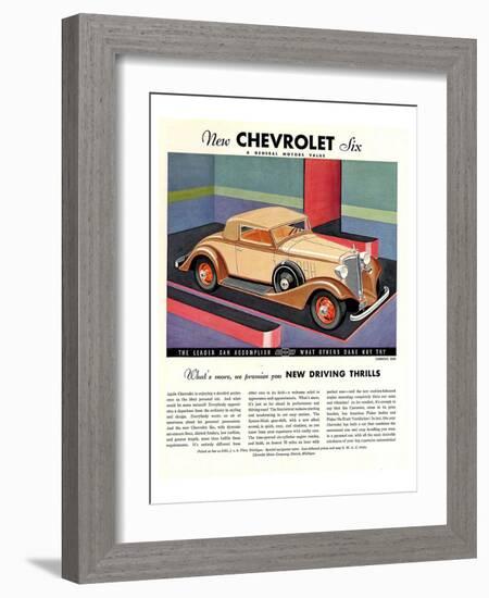 GM Chevrolet Driving Thrills-null-Framed Art Print