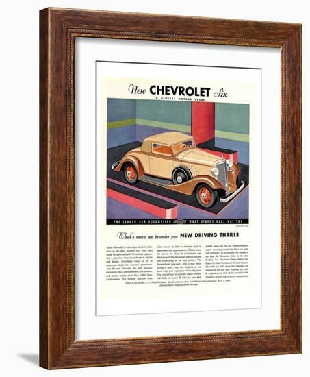 GM Chevrolet Driving Thrills-null-Framed Art Print