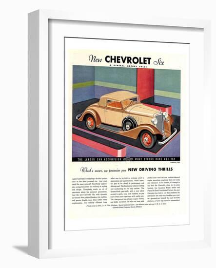 GM Chevrolet Driving Thrills-null-Framed Art Print