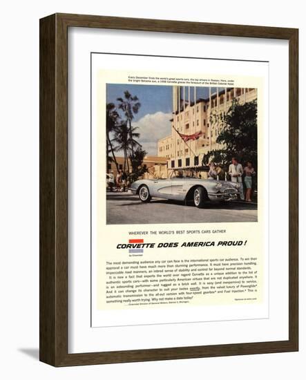 GM Corvette Does America Proud-null-Framed Premium Giclee Print
