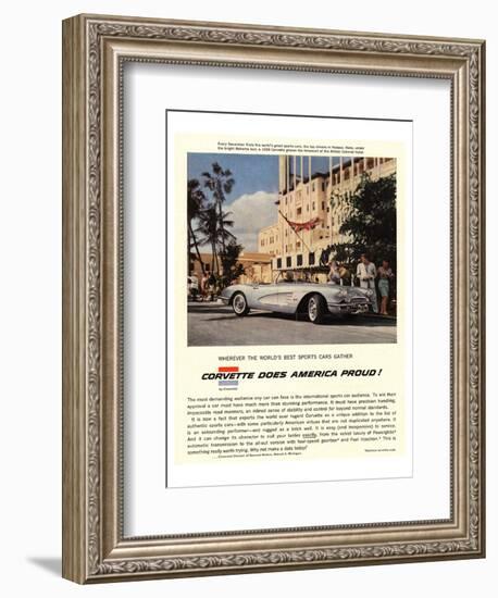 GM Corvette Does America Proud-null-Framed Art Print