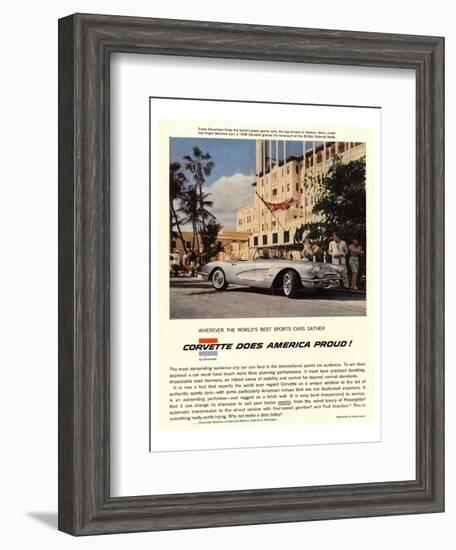 GM Corvette Does America Proud-null-Framed Art Print