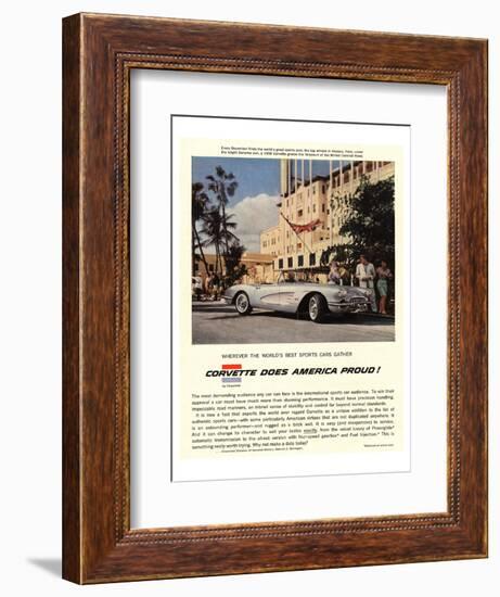 GM Corvette Does America Proud-null-Framed Art Print