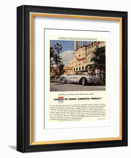 GM Corvette Does America Proud-null-Framed Art Print