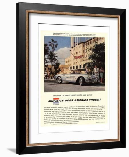 GM Corvette Does America Proud-null-Framed Art Print