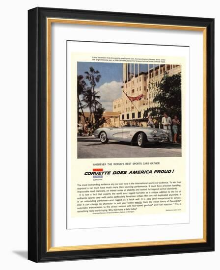 GM Corvette Does America Proud-null-Framed Art Print