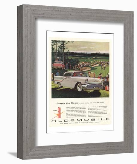 GM Oldsmobile-Check the Score-null-Framed Premium Giclee Print