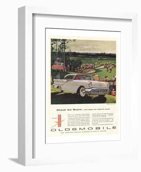 GM Oldsmobile-Check the Score-null-Framed Premium Giclee Print